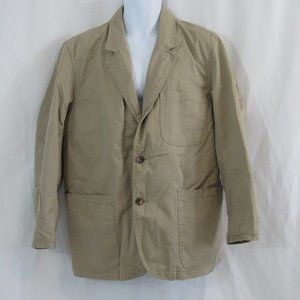 DULUTH TRADING CO. Fire Hose Presentation Jacket - Men's L, Khaki, Cotton, Flaws